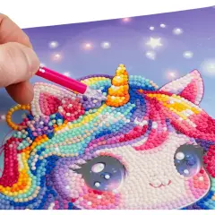Quadro Crystal Art Kawaii Unicorno con Ali e Fiori Diamantiny - creatività