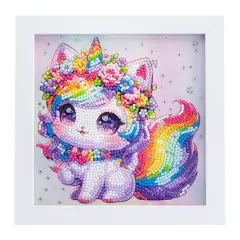 Quadro Crystal Art Kawaii Unicorno Diamantiny - creatività