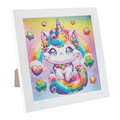 Quadro Crystal Art Kawaii Unicorno con Cuori Diamantiny - creatività