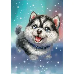 Quadro Crystal Art Diamantiny Level Up Husky con 3000 Gemme - regalo e gadget valigeria