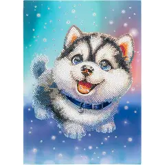 Quadro Crystal Art Diamantiny Level Up Husky con 3000 Gemme - regalo e gadget valigeria