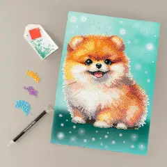 Quadro Crystal Art Diamantiny Level Up Volpino con 3000 Gemme - regalo e gadget valigeria