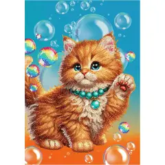 Quadro Crystal Art Diamantiny Level Up Gatto Rosso con 3000 Gemme - regalo e gadget valigeria