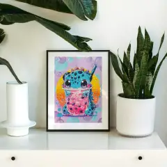 Quadro Crystal Art Diamantiny Level Up Boba Tea Dragon con 3000 Gemme - regalo e gadget valigeria