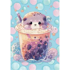 Quadro Crystal Art Diamantiny Level Up Boba Tea Otter con 3000 Gemme - regalo e gadget valigeria