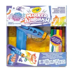 Crayola Marker Airbrush – Aerografo Creativo con Pennarelli e Stencil - creatività