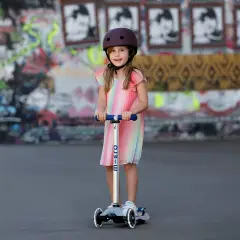 Monopattino Maxi Micro Deluxe Flux LED Blu 3 Ruote - monopattini