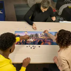 Puzzle 1000 Pezzi Panorama Una Sera Ad Amsterdam New - Puzzle in cartone