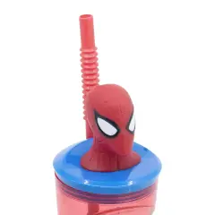 Bicchiere Con Cannuccia 3D Spiderman - regalo e gadget valigeria