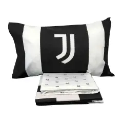 Completo Lenzuola Juventus FC 1 Piazza - Bianco Nero in Cotone 100% Ufficiale - regalo e gadget valigeria