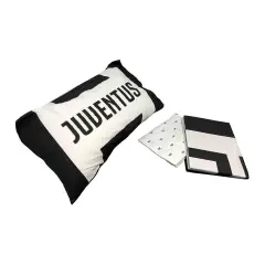 Completo Lenzuola Juventus FC 1 Piazza - Bianco Nero in Cotone 100% Ufficiale - regalo e gadget valigeria