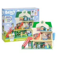 Bluey PlaySet Supermercato 40 cm con 24 Suoni e 2 Personaggi - action figures ed accessori