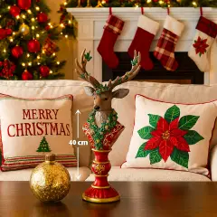 Nappa Natalizia Frangia Lunga 94cm Rosso Decorazione Albero - addobbi albero