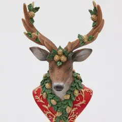 Decoro Natalizio Renna con Ghirlanda 33cm Multicolor EDG - addobbi casa