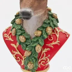 Decoro Natalizio Renna con Ghirlanda 33cm Multicolor EDG - addobbi casa