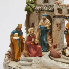 Presepe Natalizio Diorama con Luci LED, Musica e Movimento H22,5 - scene e villaggi