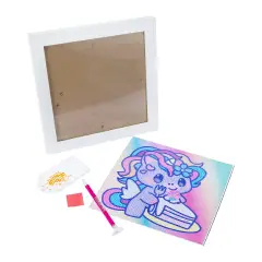 Quadro Crystal Art Kawaii Unicorno Diamantiny - creatività