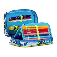 Astuccio Scuola Completo Seven Speed Case  Sj Gang Realbasket Boy - astucci colori
