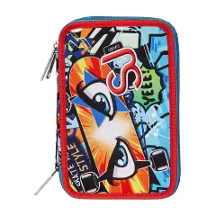 Sj Gang Facce Da Sj Astuccio Scuola 3 Zip - astucci colori