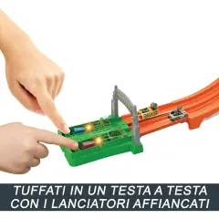 Hot Wheels RacerVerse Jurassic World - Pista Corsa con 2 Veicoli Die-Cast - Veicoli, garage e piste