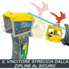 Hot Wheels RacerVerse Jurassic World - Pista Corsa con 2 Veicoli Die-Cast - Veicoli, garage e piste