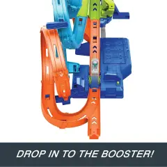 Hot Wheels Mega Loop Super Scontri - Pista con Booster e 3 Loop - Veicoli, garage e piste