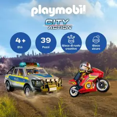 Inseguimento Con Pick-Up Della Polizia Playmobil City Action - playmobil