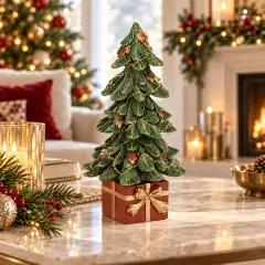 Albero di Natale Pino Jeff con Pacco Regalo Decorazione Natalizia 26,5cm - addobbi casa