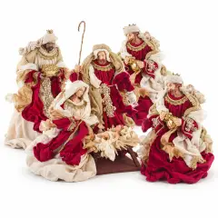 Natività Fastosa Bordeaux Large 6 Figure - presepi