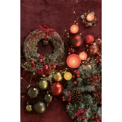 Corona Hilma con Campanello Decorazione Natalizia Small Rossa - fiori e ghirlande