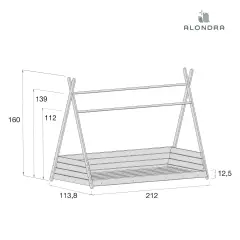 Struttura letto Montessori 90x200 cm in forma di cabina legno · NA200M-M6012 - collezioni