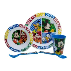 Set Stoviglie Bambini Topolino Disney 5 Pezzi – Riutilizzabile e Sicuro - regalo e gadget valigeria