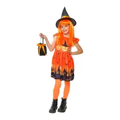 Rubies Costume Strega Zucca Bambina con Cappello e Borsa – Halloween e Feste - Abiti halloween