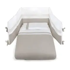 Pali Trasformer Evolving Cot White 9in1 with Beige Striped Textile - Collections