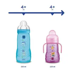 MAM Biberon Easy Active 330 ml Neutro con Tettarella Silicone Misura 3 - biberon e accessori