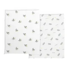 Set 2 Lenzuola con Angoli per Culla Baby Hug in Bambù Greenery - lenzuolini