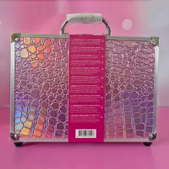 Beauty Case In Alluminio 46 Pezzi Finitura In Coccodrillo Rosa - bellezza e accessori