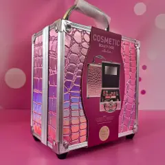 Mini Beauty Case In Alluminio Con Copertura In Coccodrillo Rosa - bellezza e accessori