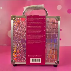 Mini Beauty Case In Alluminio Con Copertura In Coccodrillo Rosa - bellezza e accessori