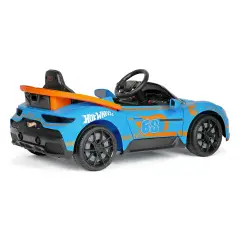 Auto Elettrica di Hot Wheels 12V con Sedile in Similpelle, Luci LED, Portiere Apribili - auto