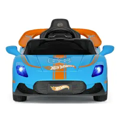 Auto Elettrica di Hot Wheels 12V con Sedile in Similpelle, Luci LED, Portiere Apribili - auto