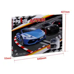 Polistil Action 1:43 Pista Elettrica con 2 Slot Car Lamborghini e Porsche Scala 1:43 - Veicoli, garage e piste
