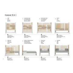 Lettino Evolutivo Forever 8 in 1 Bianco con Piumone Grigio Brevi - collezioni