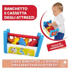 Chicco Cassetta degli Attrezzi 2 in 1, Banco da Lavoro per Bambini con Attrezzi Giocattolo - varie
