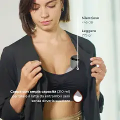Tiralatte Elettrico indossabile Materno Comfort 1260W - Singolo a 3 fasi - allattamento