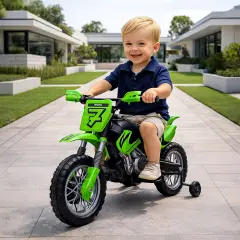 Moto Cross Elettrica per Bambini 12V Verde - moto