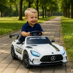 Auto Elettrica per Bambini Mercedes Amg GT3 12,6V con Radiocomando Bianca - auto