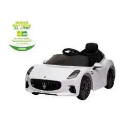 Auto Elettrica per Bambini Maserati Granturismo 12V con Radiocomando Bianca - auto