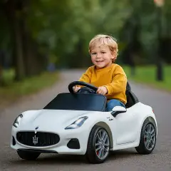 Auto Elettrica per Bambini Maserati Granturismo 12V con Radiocomando Bianca - auto