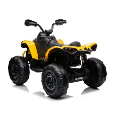 Can-Am Quad Renegade ATV Elettrico, Licenza Ufficiale con Sospensioni e Luci LED, Giallo - auto